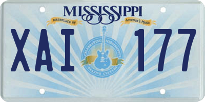 MS license plate XAI177