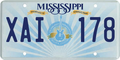 MS license plate XAI178