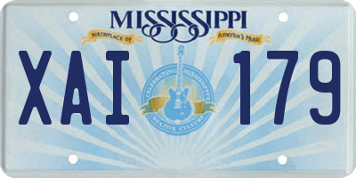MS license plate XAI179