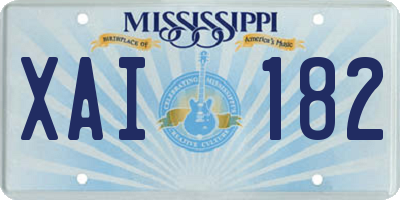 MS license plate XAI182