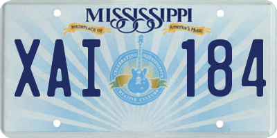 MS license plate XAI184