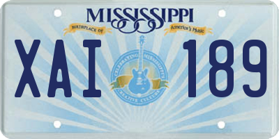 MS license plate XAI189