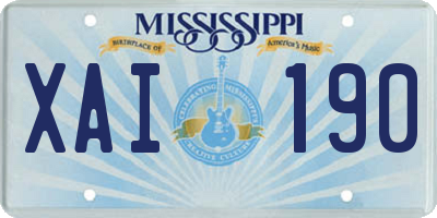 MS license plate XAI190