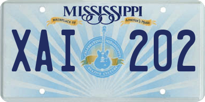 MS license plate XAI202