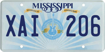 MS license plate XAI206