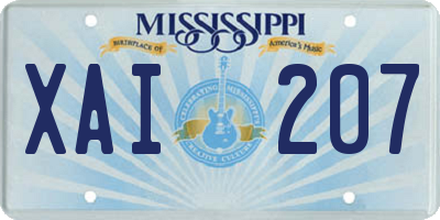 MS license plate XAI207