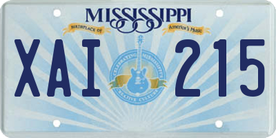 MS license plate XAI215