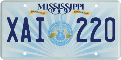 MS license plate XAI220