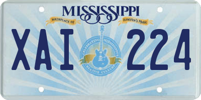 MS license plate XAI224