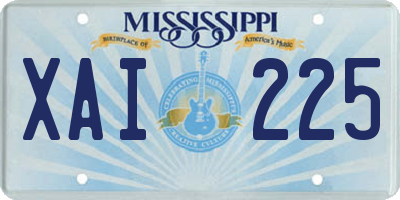 MS license plate XAI225