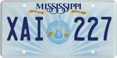 MS license plate XAI227
