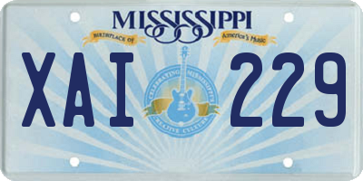 MS license plate XAI229