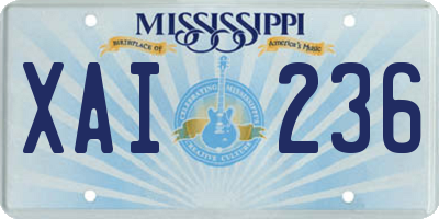 MS license plate XAI236