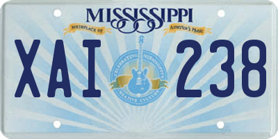 MS license plate XAI238