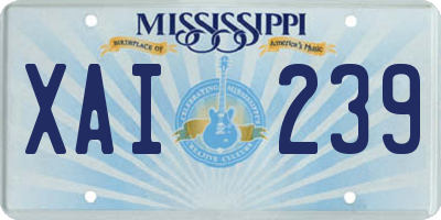 MS license plate XAI239