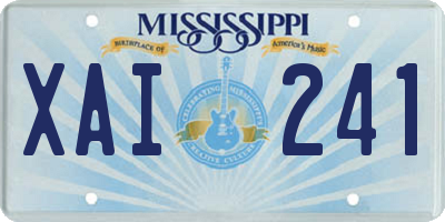 MS license plate XAI241