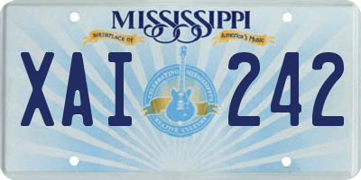 MS license plate XAI242