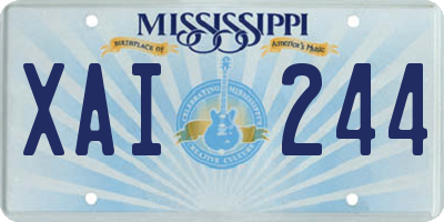 MS license plate XAI244