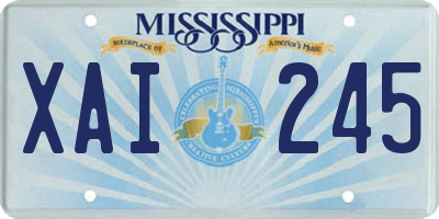 MS license plate XAI245