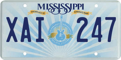 MS license plate XAI247