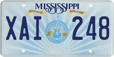 MS license plate XAI248
