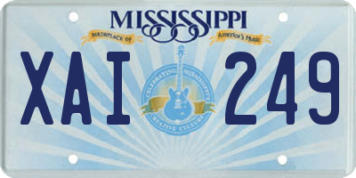 MS license plate XAI249