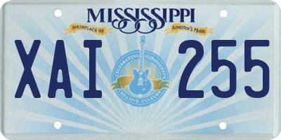 MS license plate XAI255