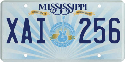 MS license plate XAI256