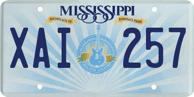 MS license plate XAI257