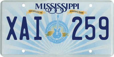 MS license plate XAI259