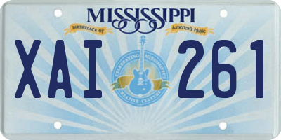 MS license plate XAI261