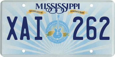 MS license plate XAI262