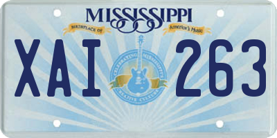 MS license plate XAI263