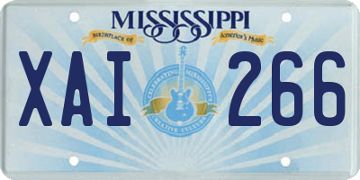 MS license plate XAI266