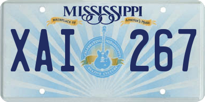 MS license plate XAI267