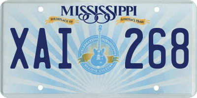 MS license plate XAI268