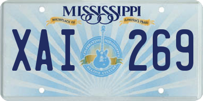 MS license plate XAI269