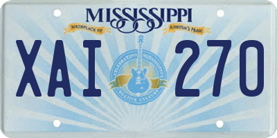 MS license plate XAI270