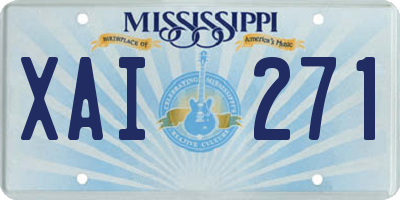MS license plate XAI271