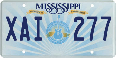 MS license plate XAI277