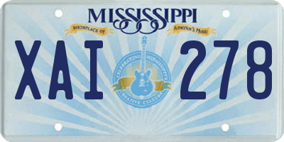 MS license plate XAI278