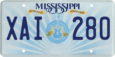 MS license plate XAI280