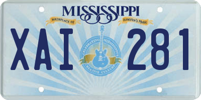 MS license plate XAI281