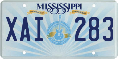 MS license plate XAI283