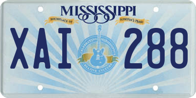 MS license plate XAI288