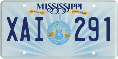 MS license plate XAI291