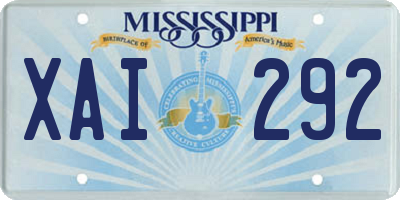MS license plate XAI292
