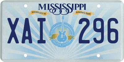 MS license plate XAI296