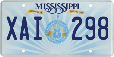 MS license plate XAI298