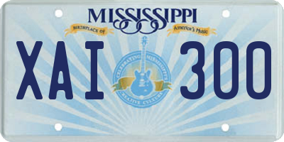 MS license plate XAI300